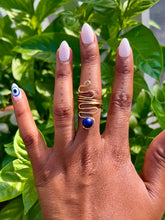 Load image into Gallery viewer, Lapis Lazuli Spiral Ring
