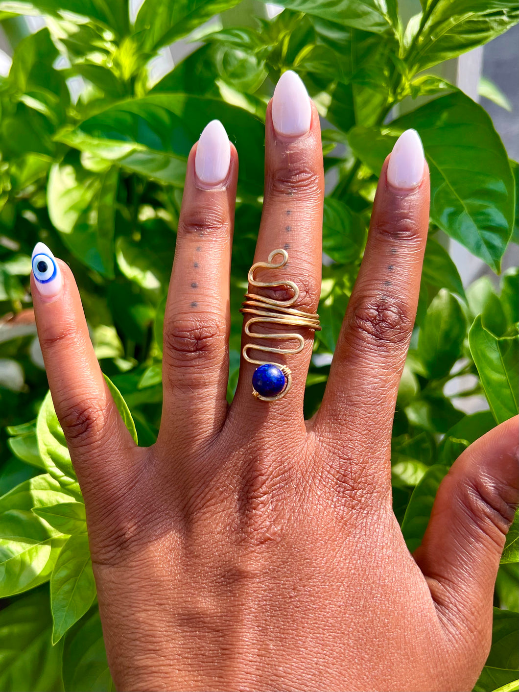 Lapis Lazuli Spiral Ring