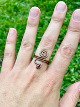 Load image into Gallery viewer, Fluorite Spiral Ring Size 9
